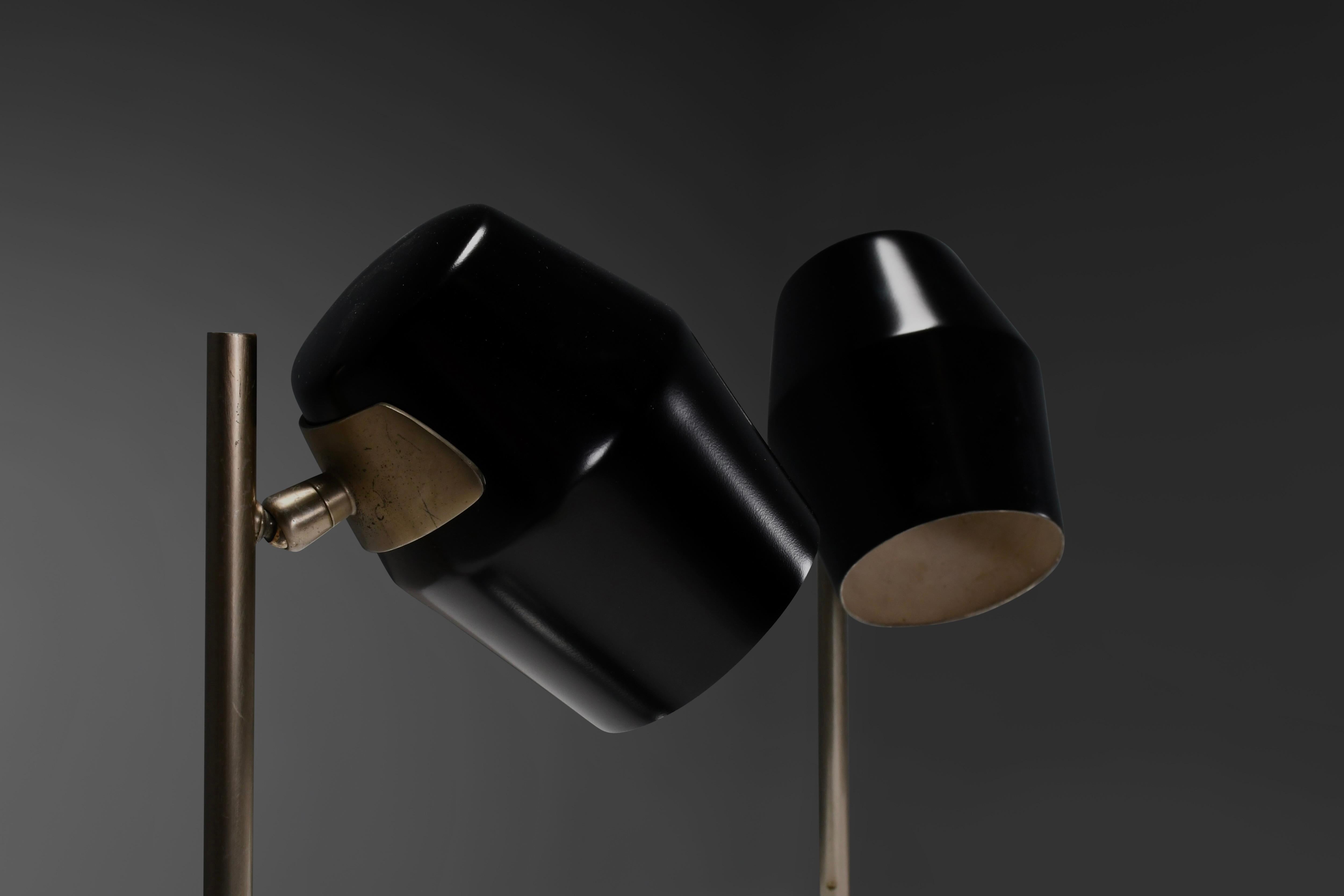Ensemble de lampes de table réglables en métal noir par Oscar Torlasco pour Lumi, Italie Excellent état - En vente à Echt, NL