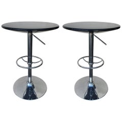 Set of Adjustable Contemporary Modern Cocktail Chrome Cocktail Tables