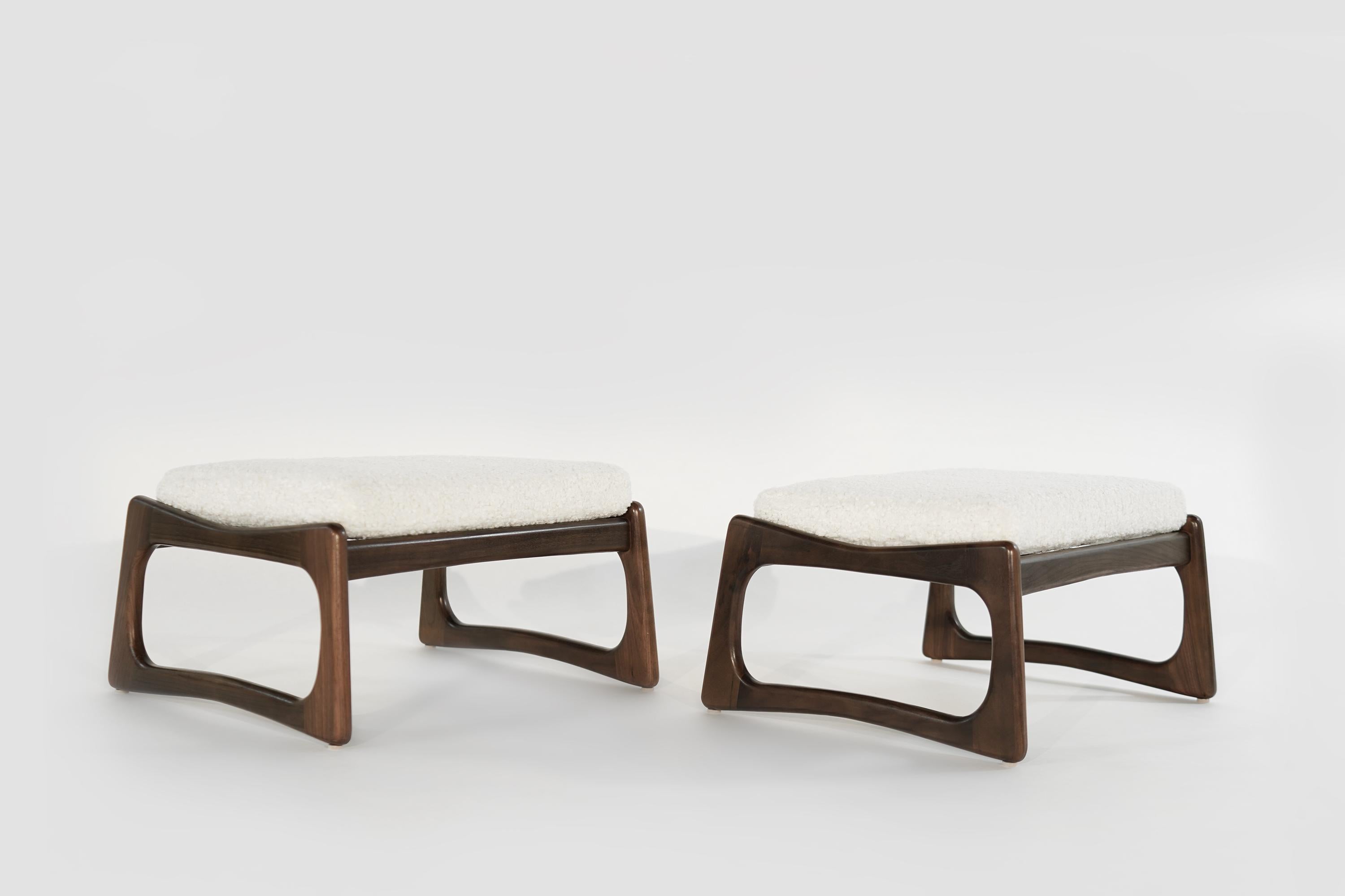 Set of Adrian Pearsall for Crafts Associates Footstools in Bouclé, 1950s In Good Condition In Westport, CT