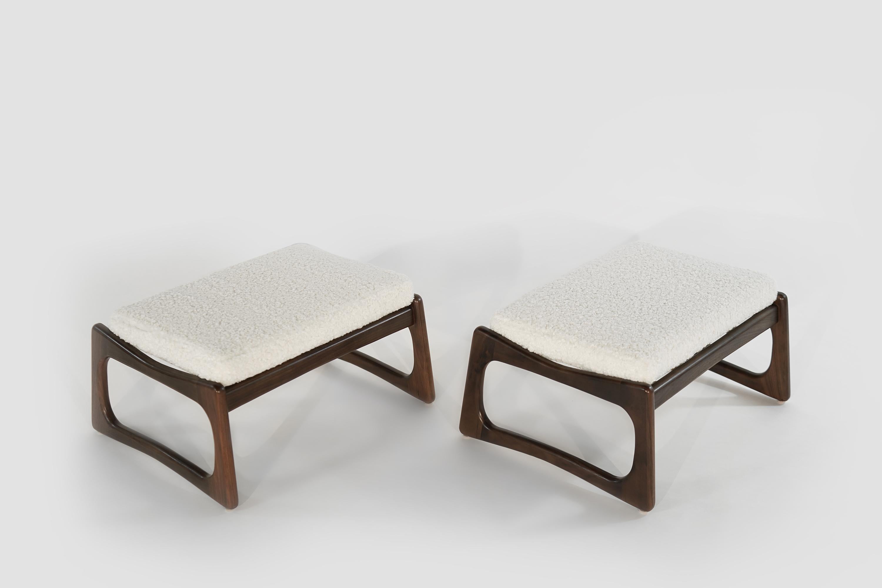 20th Century Set of Adrian Pearsall for Crafts Associates Footstools in Bouclé, 1950s