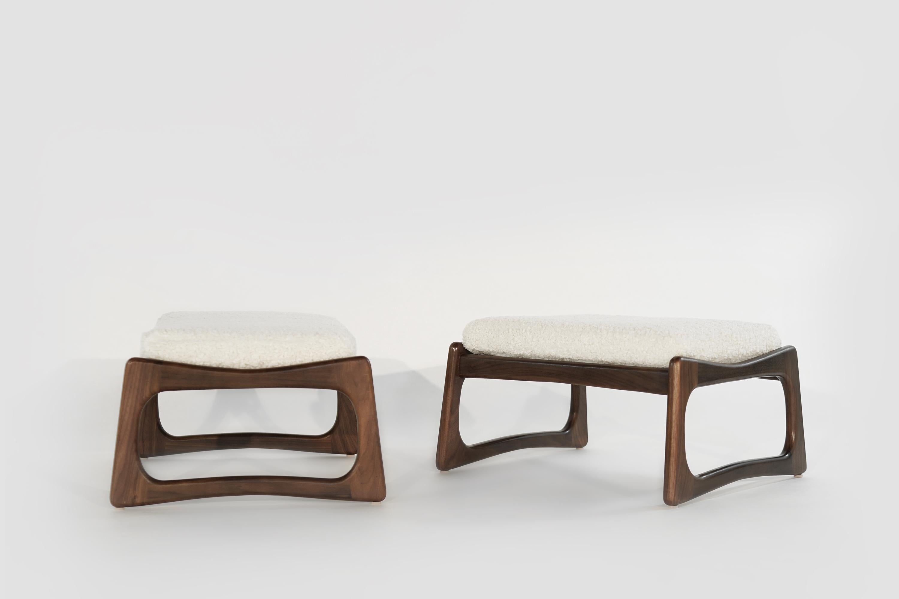 Set of Adrian Pearsall for Crafts Associates Footstools in Bouclé, 1950s 1