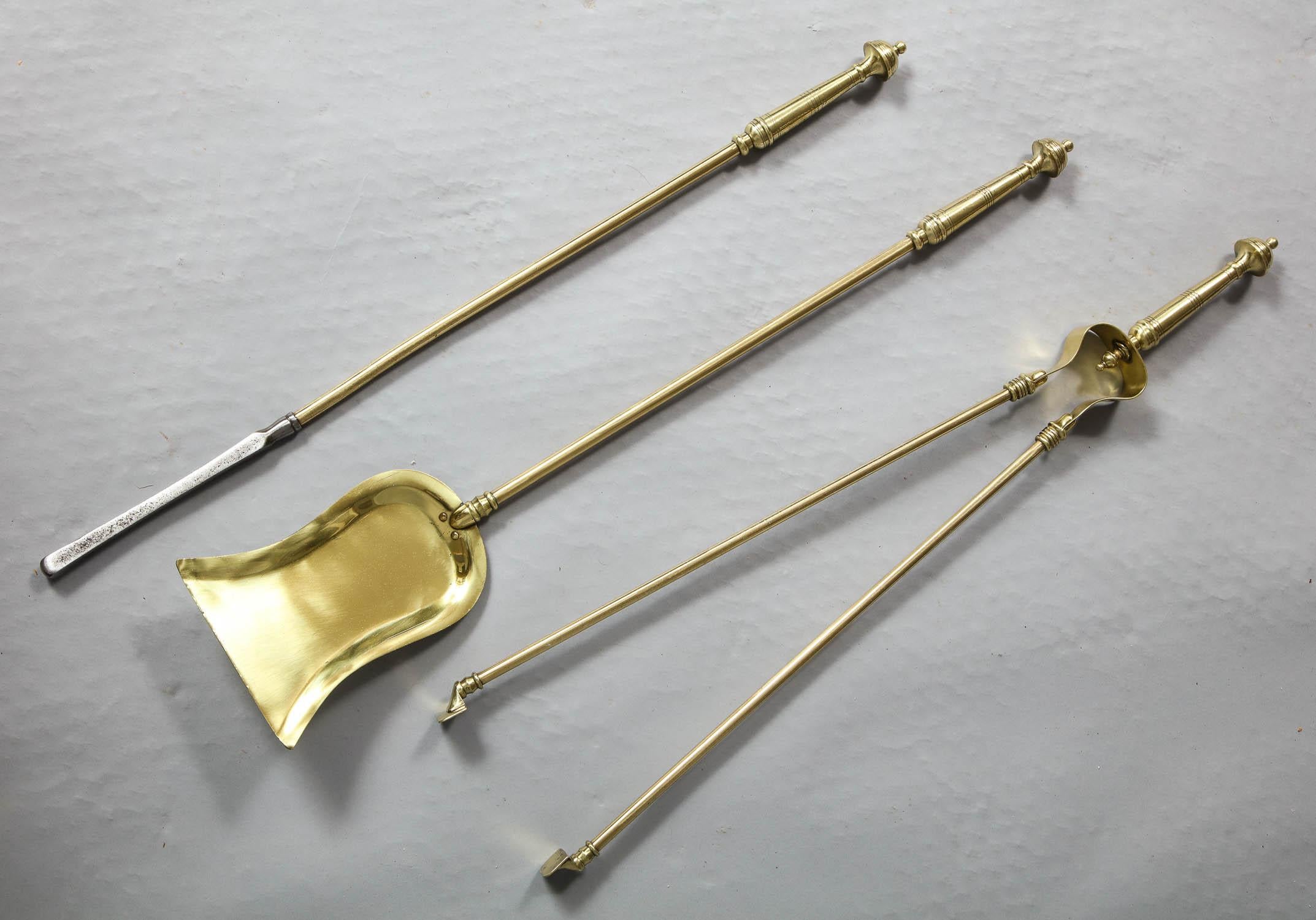 Set of Aesthetic Movement Brass Fire Tools 3