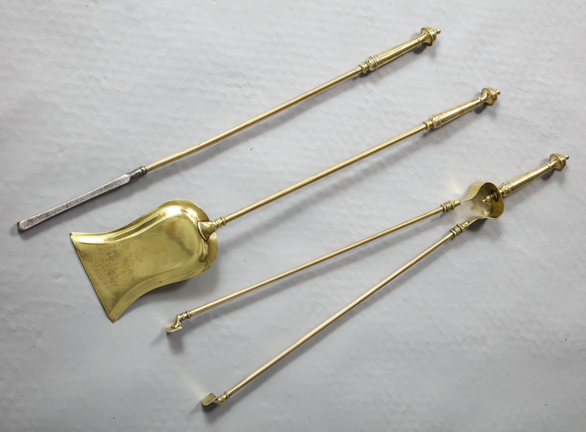 Set of Aesthetic Movement Brass Fire Tools 4