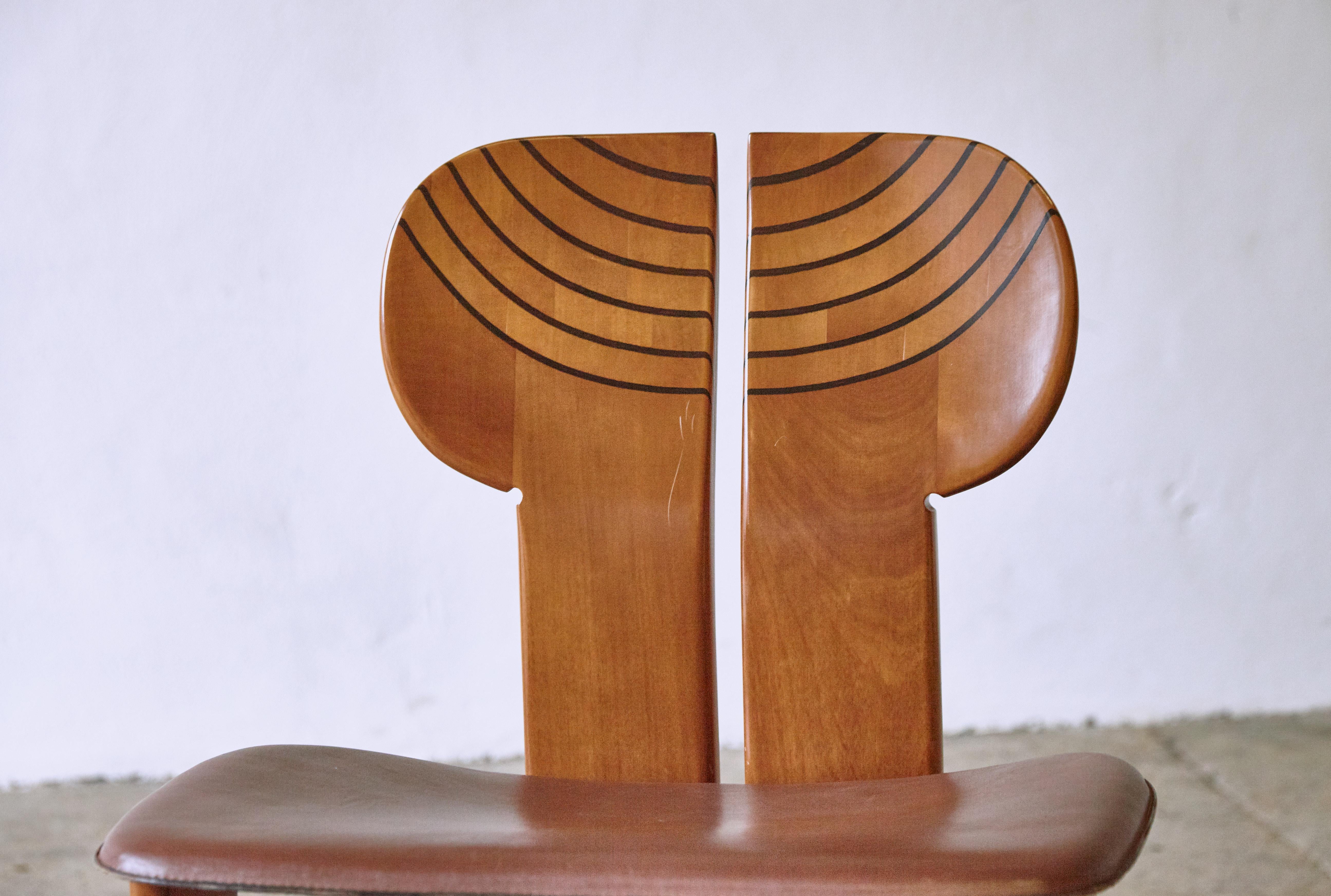 Set of Africa Chairs Afra & Tobia Scarpa Maxalto Artona Series Italy 1970s-1980s 11