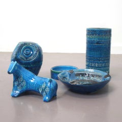 Mid Century Italian Aldo Lodi and Flavia Montelupo Bitossi Rimini Blue, 1960s