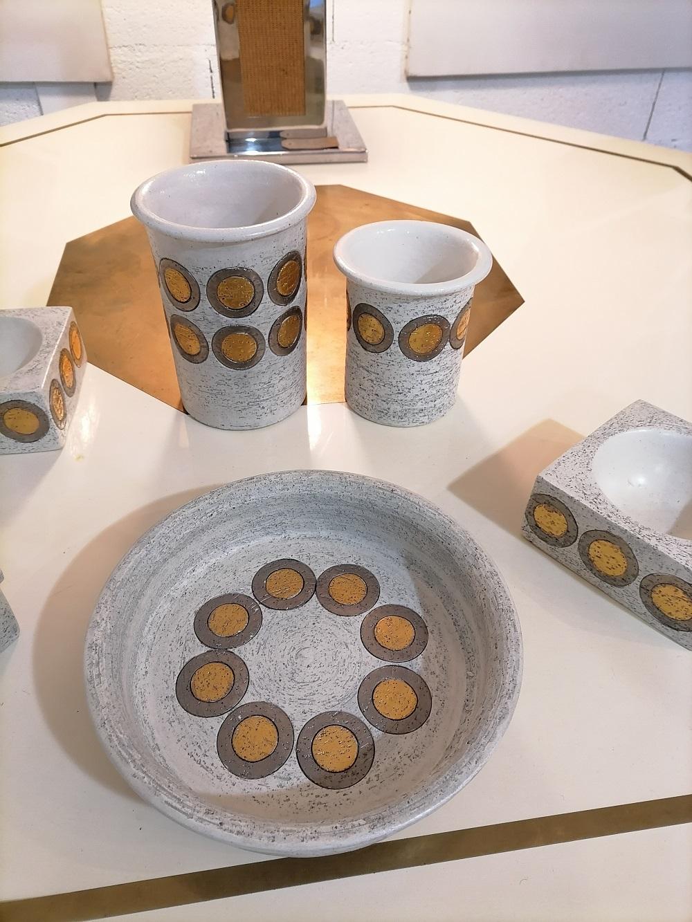 Set of Aldo Londi Ceramic Pottery by Bitossi In Good Condition For Sale In Toulouse, Midi-Pyrénées