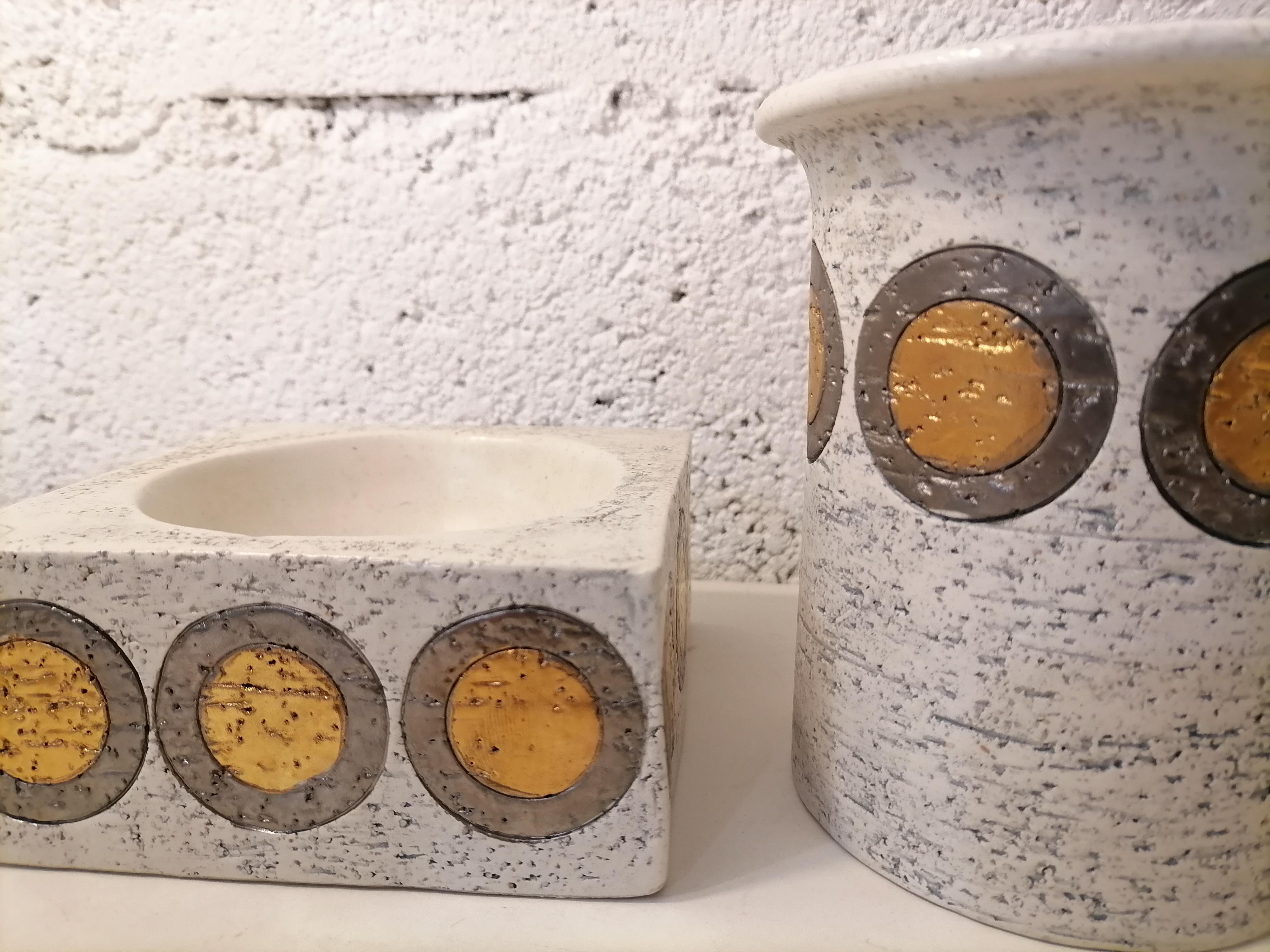 Italian Set of Aldo Londi Ceramic Pottery Vase by Bitossi For Sale