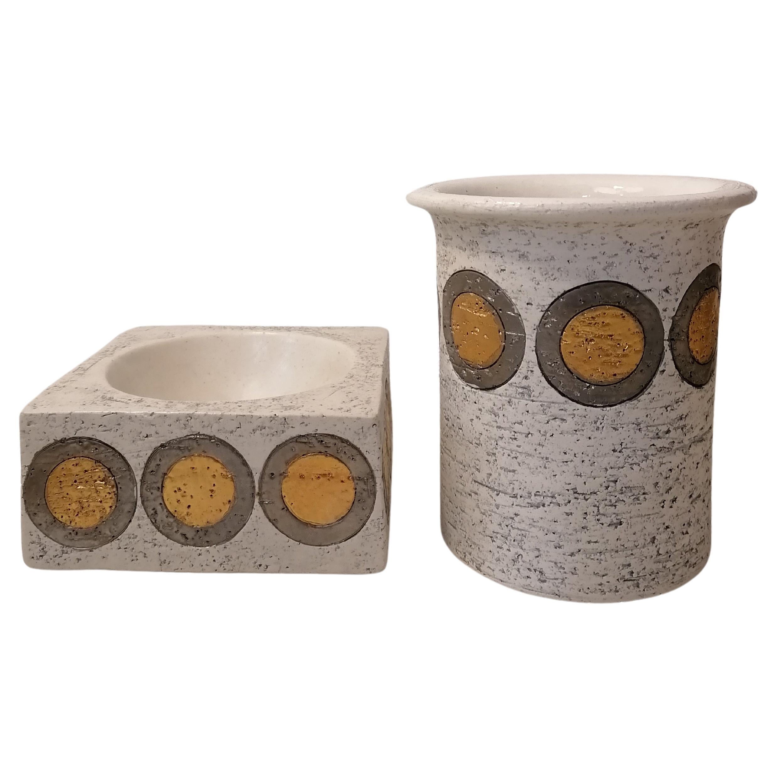 Set of Aldo Londi Ceramic Pottery Vase by Bitossi For Sale