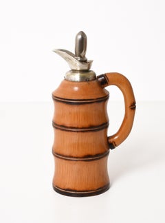 Juego de termos italianos de bambú y metal de mediados de siglo de Aldo Tura para Macabo, años 50