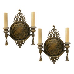 Set of American Bronze Sconces, Sold in Pairs