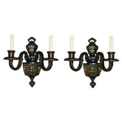 Antique Set of American Bronze Sconces, Sold in Pairs