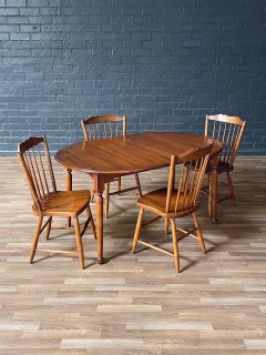 Set of American Colonial Style Dining Set w/ Stenciled Windsor Chairs