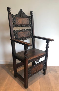 Set of an Italian Renaissance Walnut Armchair and Pair of Chairs