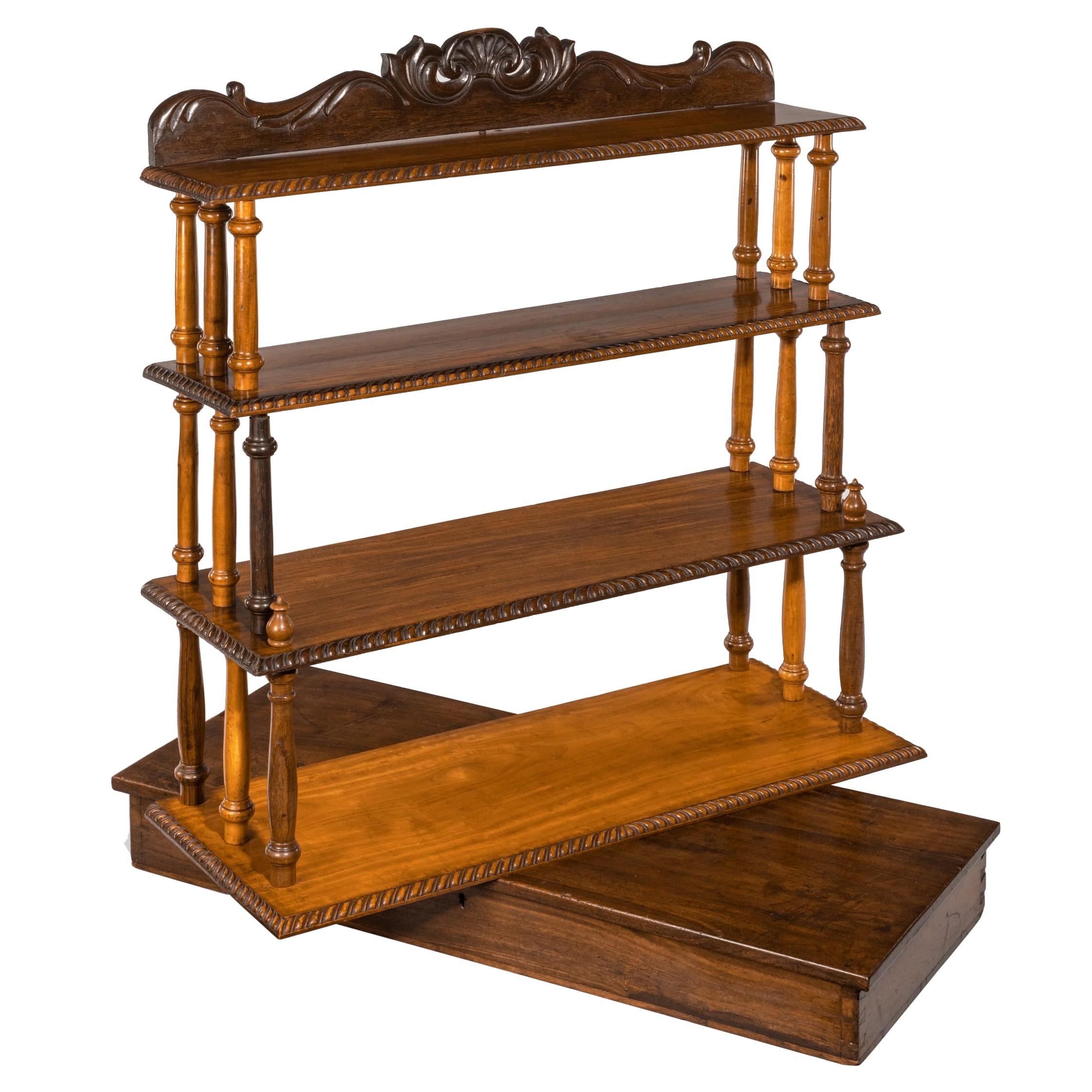 Set of Anglo-Ceylonese Specimen Wood Campaign Wall Shelves in a Travelling Box