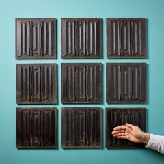 Set of Antique 19th Century Carved Linen Fold Oak Panels