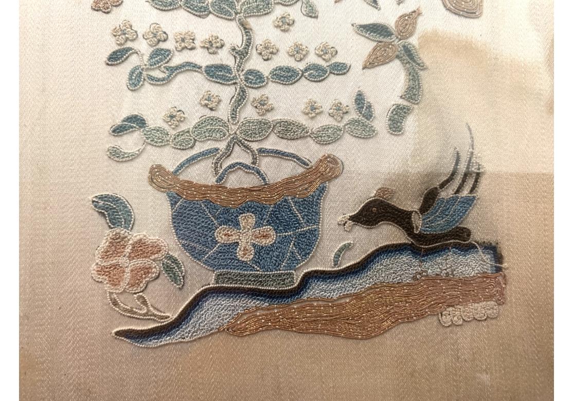 Set Of Antique 19th Century Chinese Embroidered Sleeve Panels For Sale 9