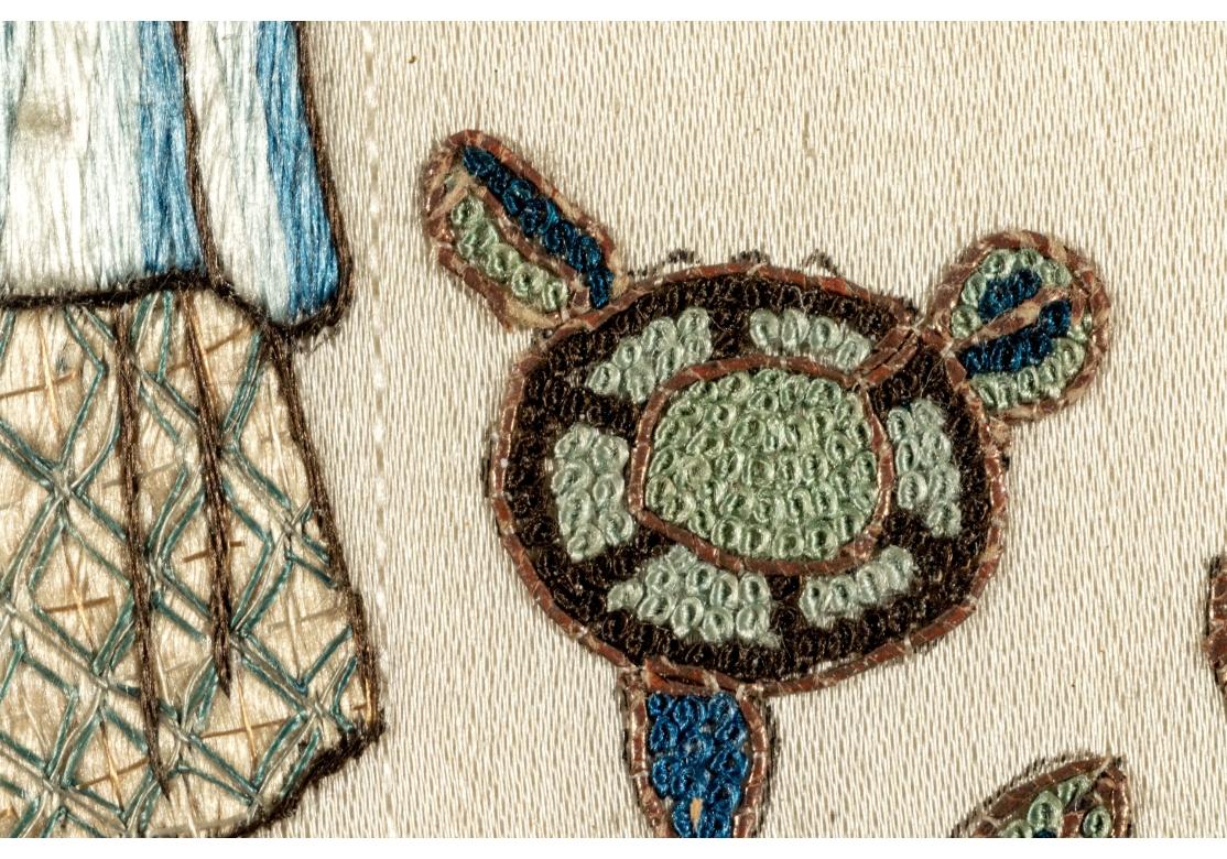 Set Of Antique 19th Century Chinese Embroidered Sleeve Panels For Sale 14