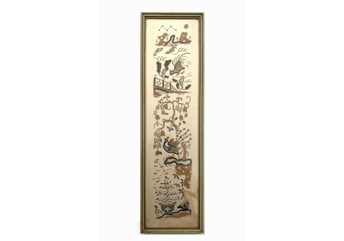 Qing Set Of Antique 19th Century Chinese Embroidered Sleeve Panels For Sale