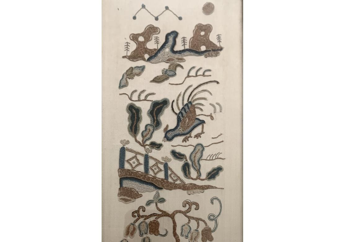 Set Of Antique 19th Century Chinese Embroidered Sleeve Panels For Sale 2