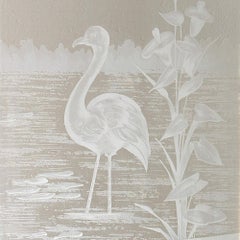 Set of Antique Acid Etched Glazed Double Doors