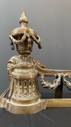 Set of Antique Brass French Andirons or Firedogs