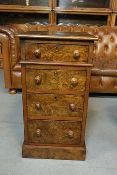 Set of Antique Burr Walnut Bedside Tables
