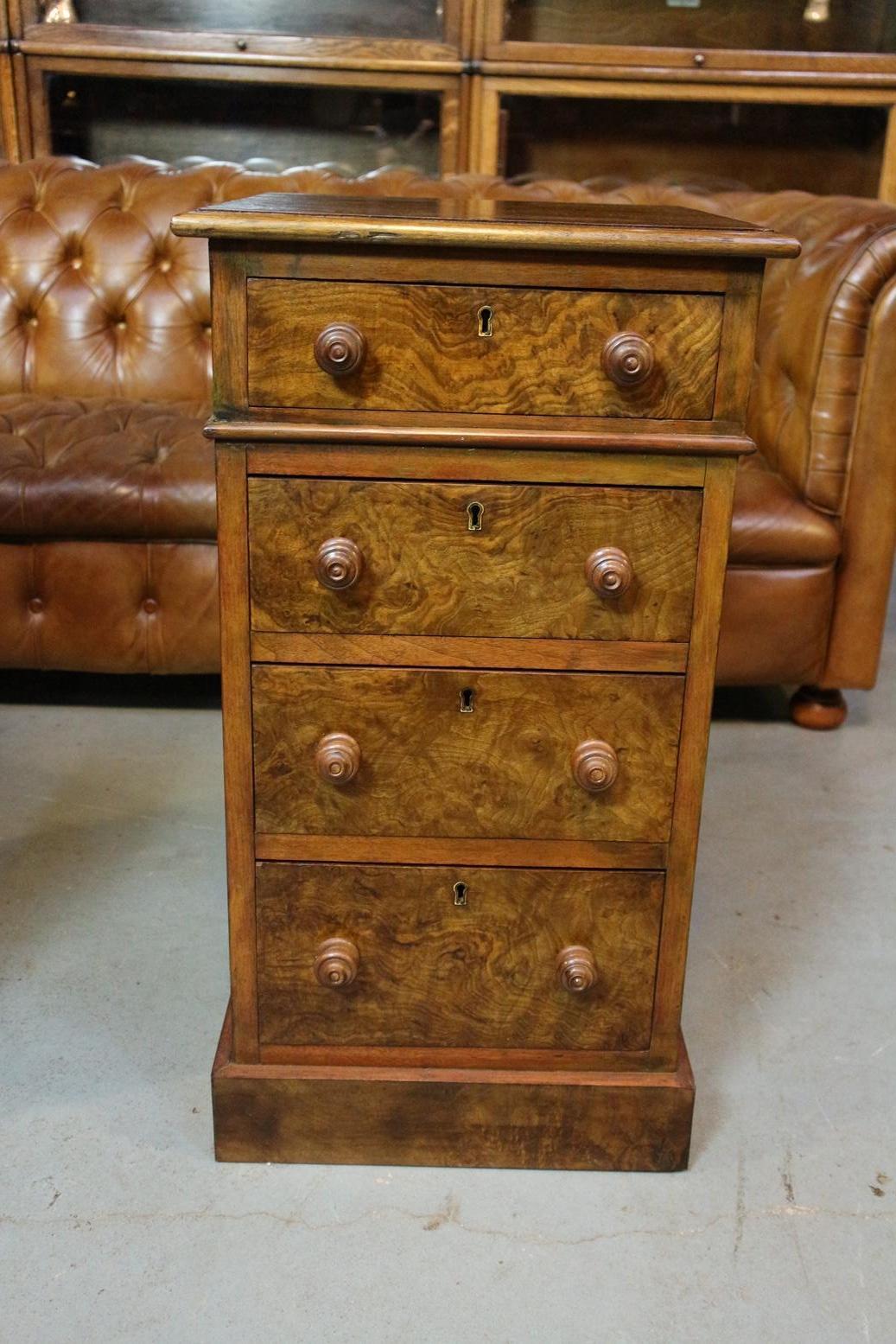 antique walnut bedside tables