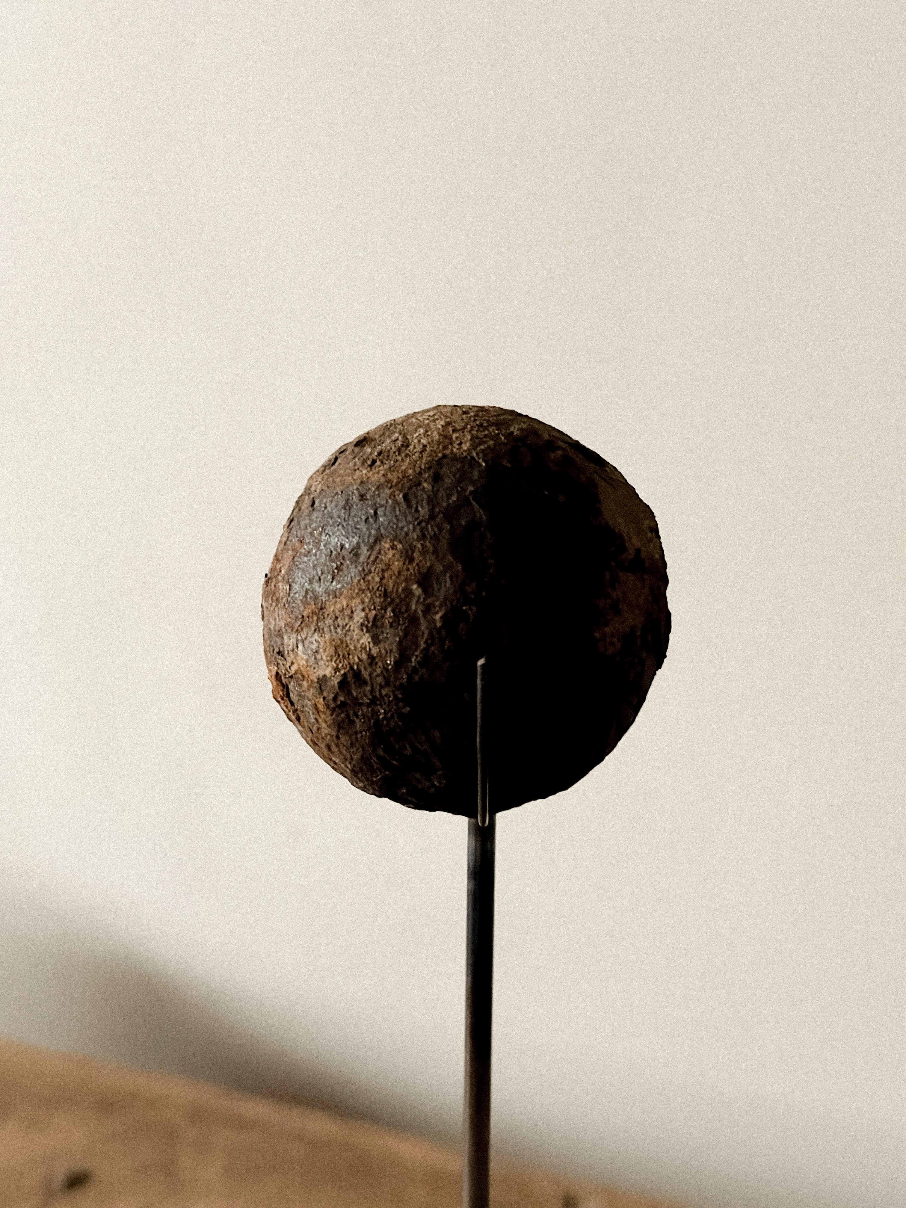 Set of Antique Cannonballs on Custom Stands, Wabi Sabi, Norway, c. 1800s For Sale 4