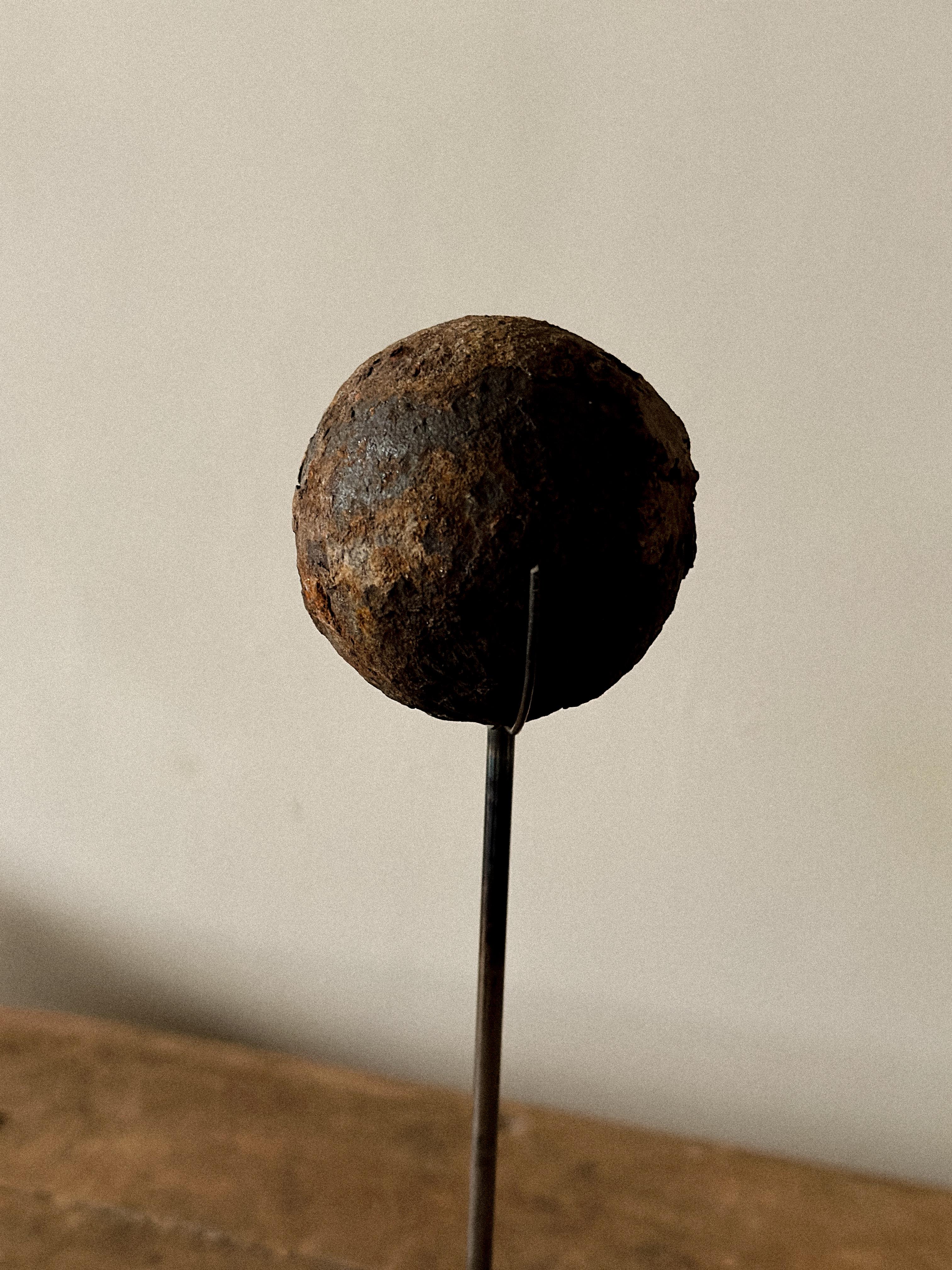 19th Century Set of Antique Cannonballs on Custom Stands, Wabi Sabi, Norway, c. 1800s For Sale