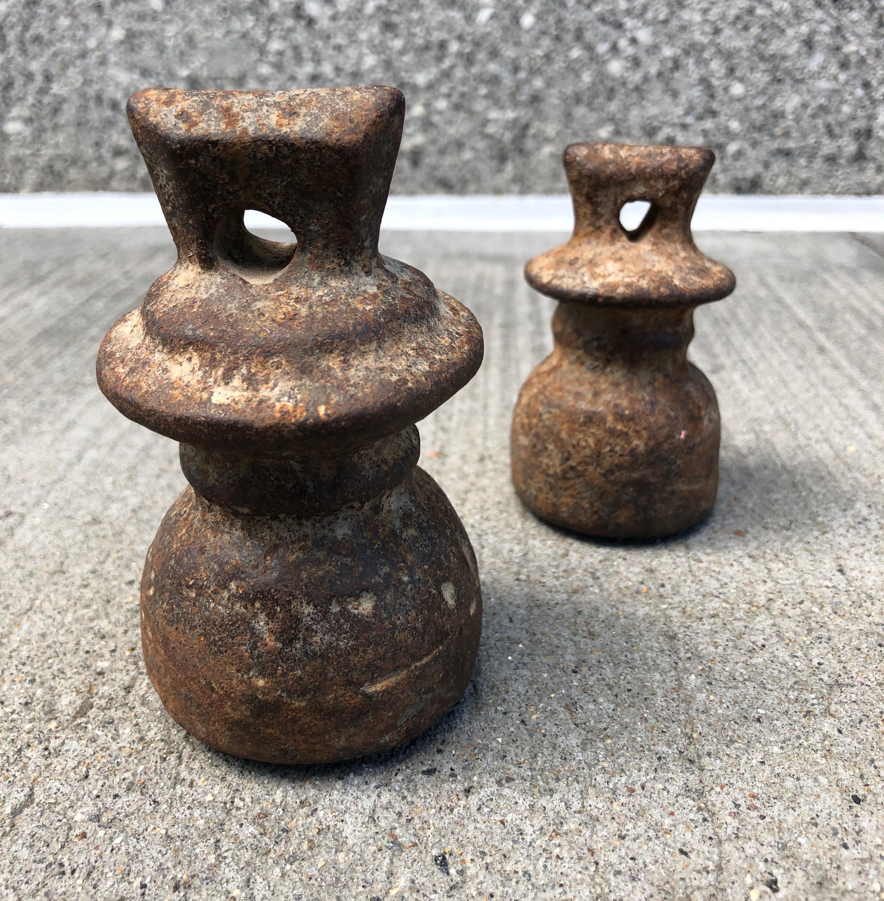 Set of Antique Cast Iron Chinese Weight Measures 3