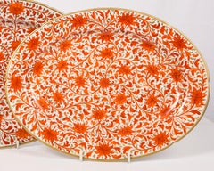 Set of Antique Coalport Porcelain Red Chrysanthemum Pattern Dishes