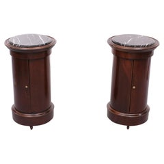 Set of Antique Cylindrical Nightstands 1880s England 