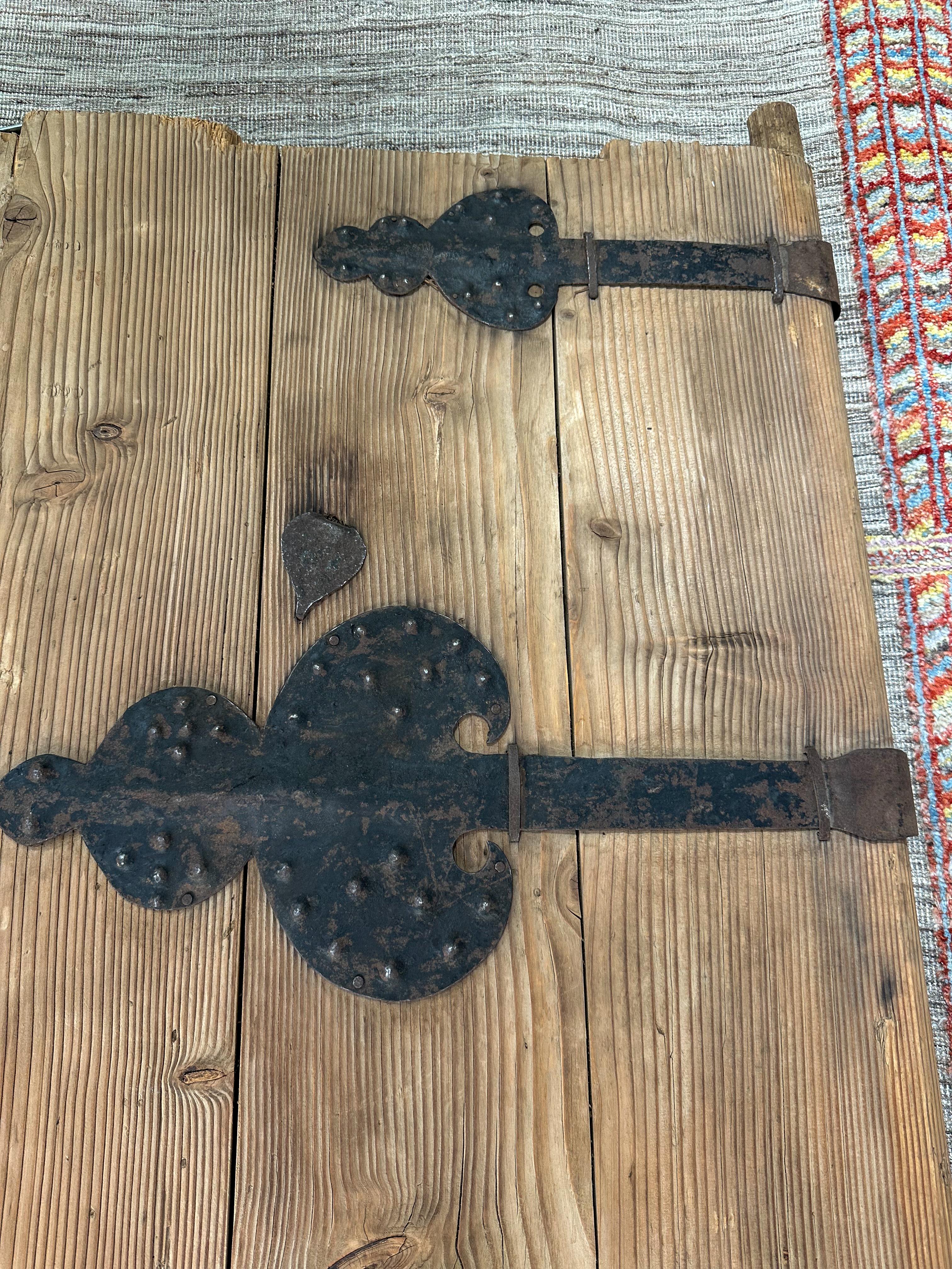 Rustic Set of Antique Doors with Iron Hardware For Sale