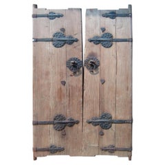 Set di porte antiche con ferramenta in ferro