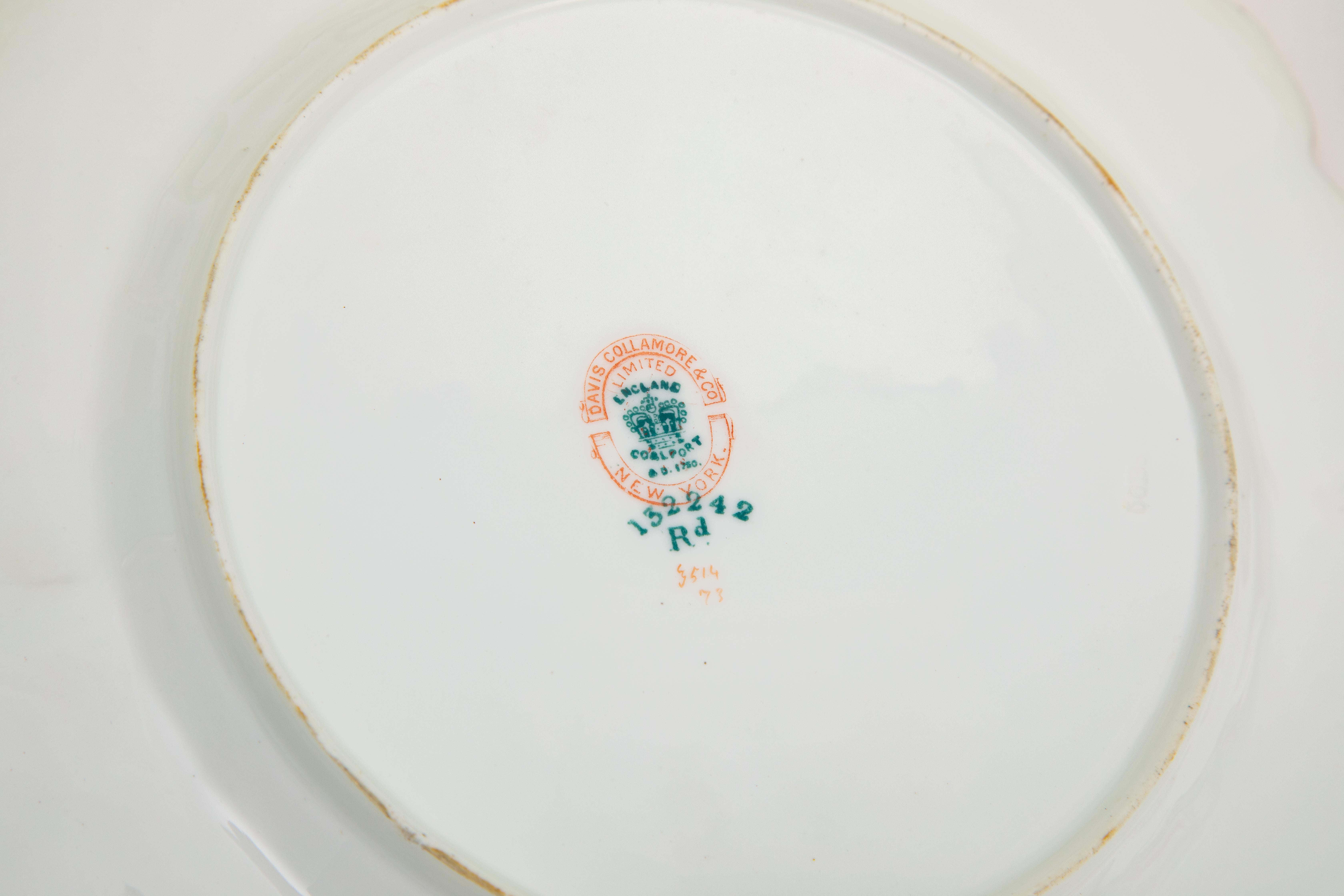 Set di antichi piatti da pesce inglesi dipinti a mano, ordine personalizzato Grande dettaglio delle conchiglie in vendita 4