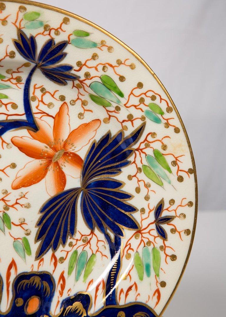 British Set of Antique English Imari Style Plates