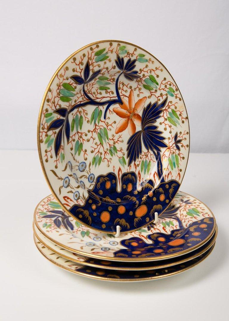 19th Century Set of Antique English Imari Style Plates