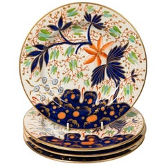 Set of Antique English Imari Style Plates