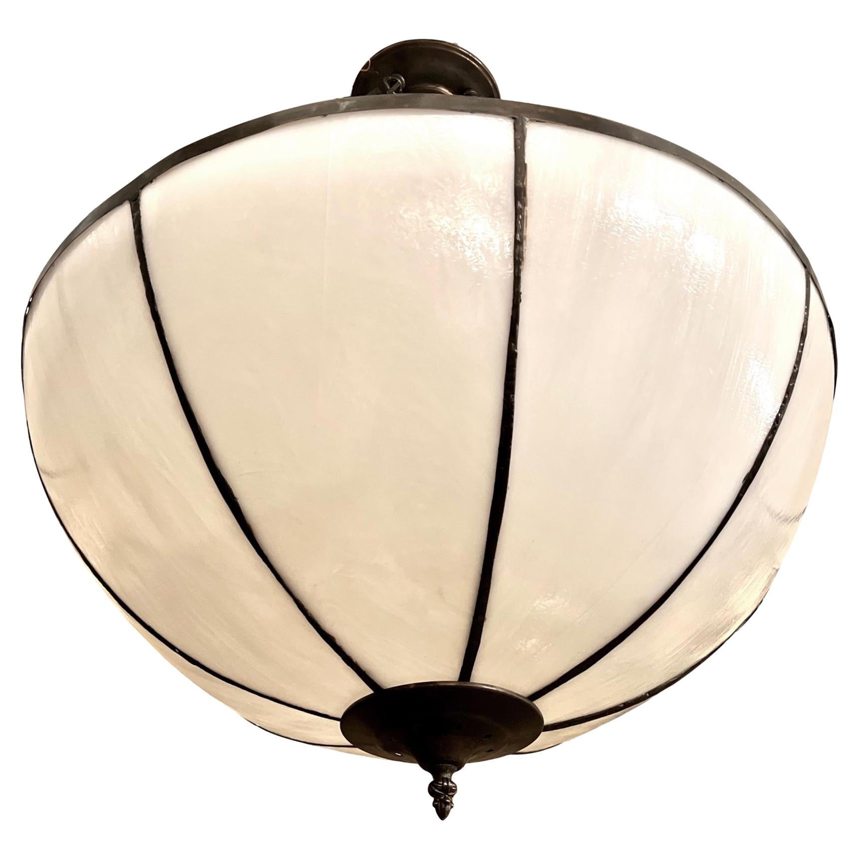 Set of Antique English Leaded Glass Pendant Light, Sold Individually For Sale