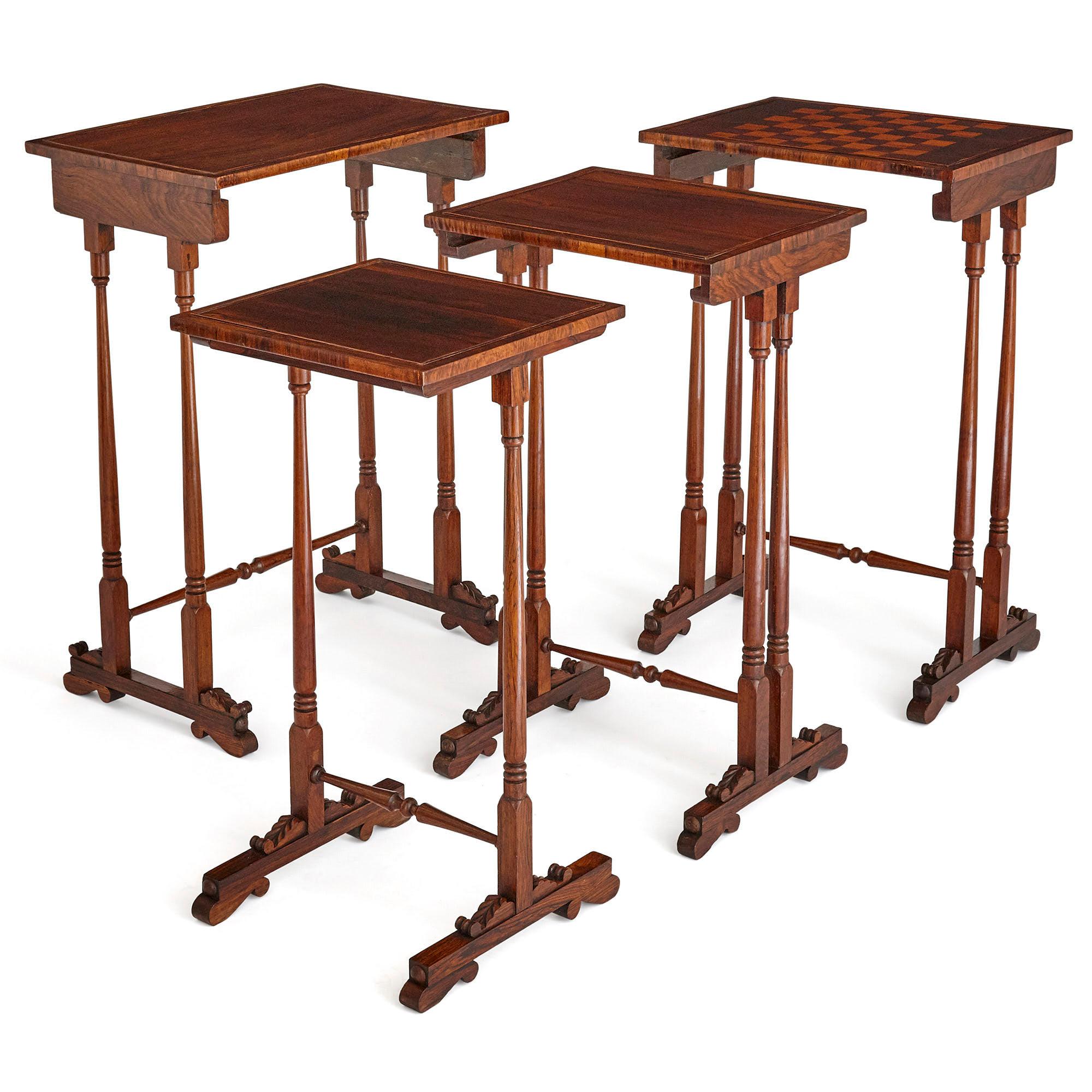 William IV Set of Antique English Rosewood Side Tables For Sale