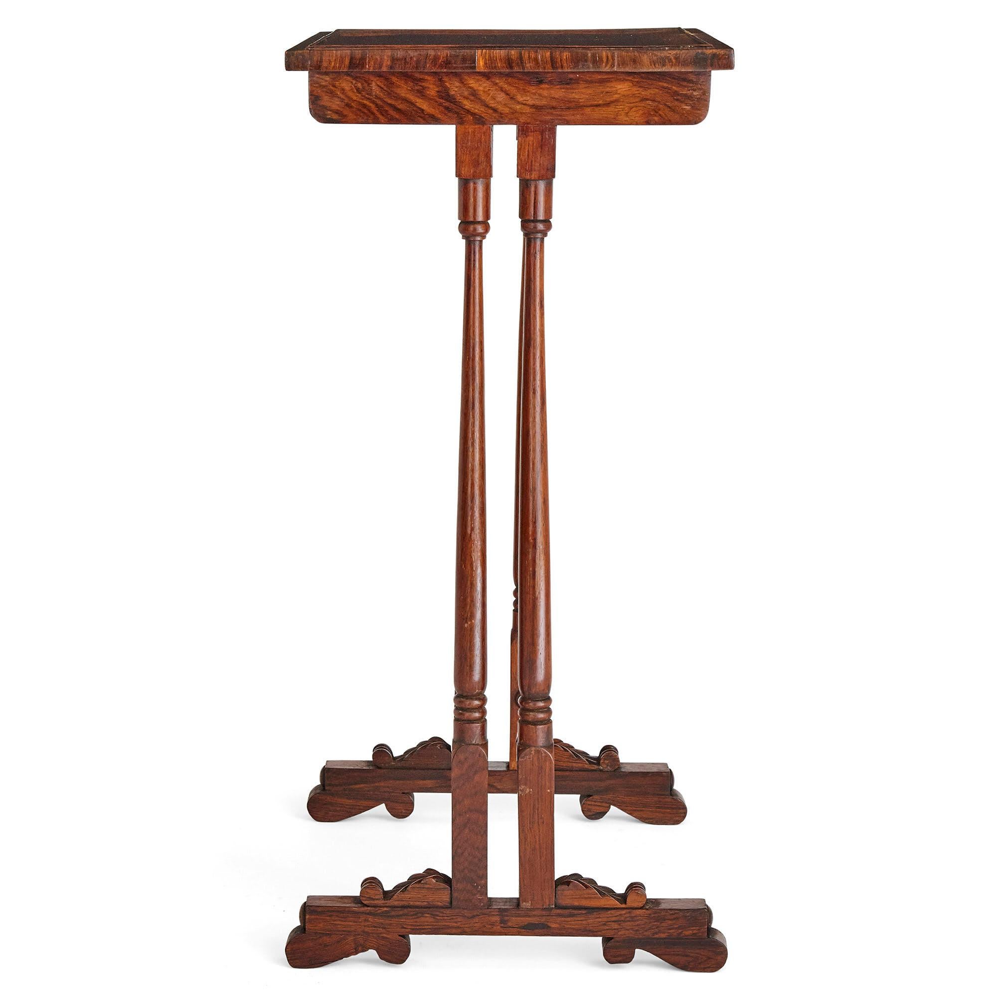 19th Century Set of Antique English Rosewood Side Tables For Sale