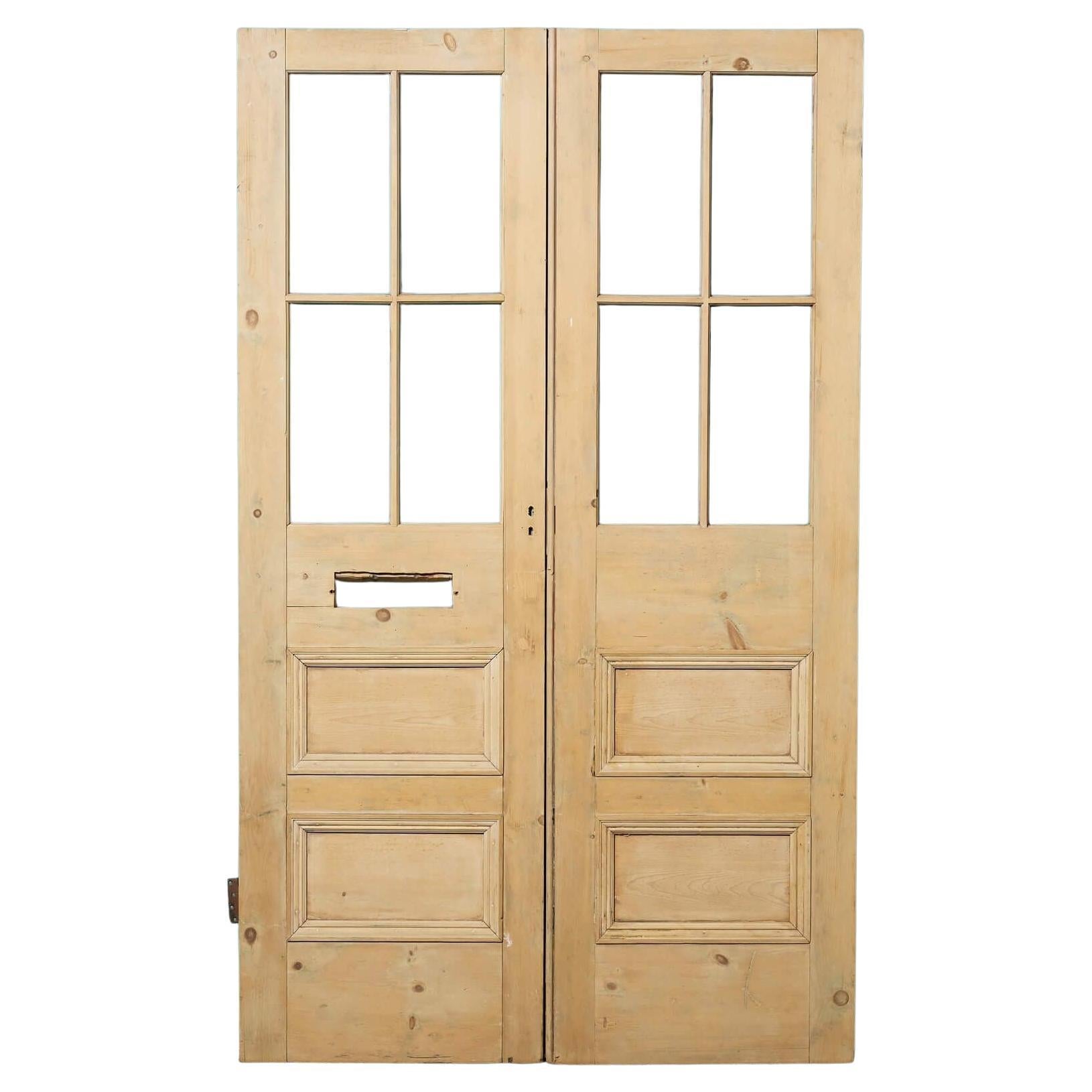 Set of Antique External Double Doors for Glazing