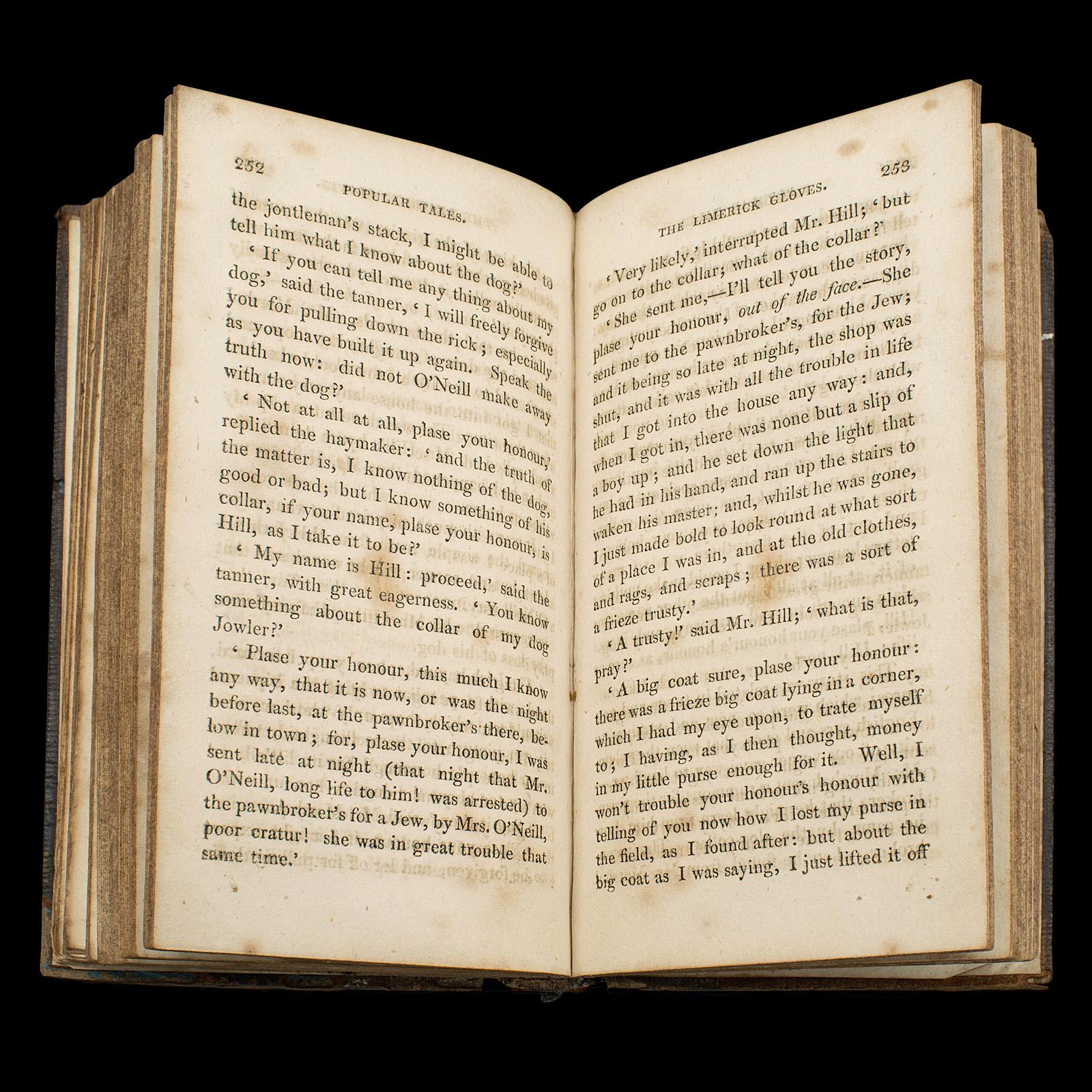 XIXe siècle Ensemble de livres de fiction anciens, Contes populaires, Maria Edgeworth, anglaise, géorgienne en vente