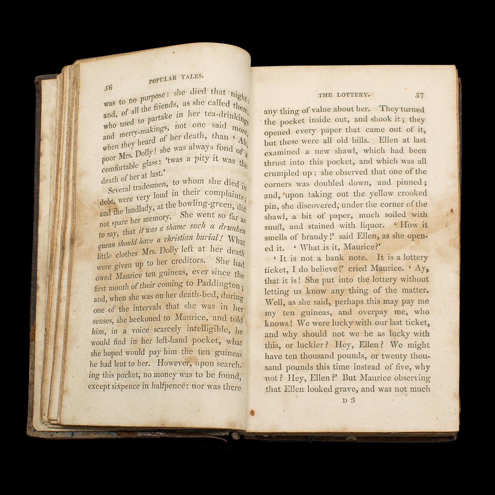 Set Of Antique Fiction Books, Popular Tales, Maria Edgeworth, English, Georgian For Sale 1