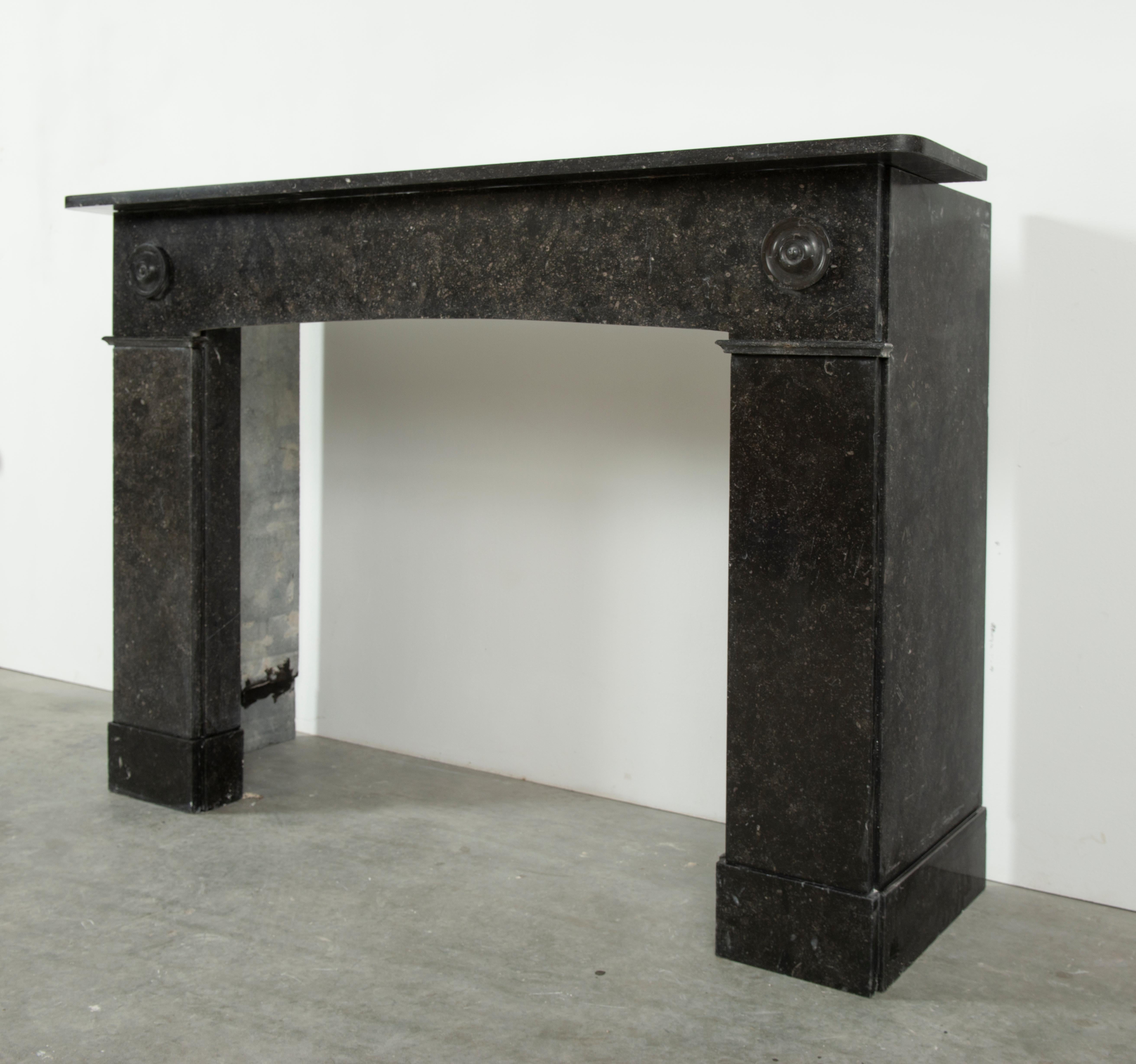 Dutch Set of Antique Fireplace Mantels in Belgian Blue Stone For Sale