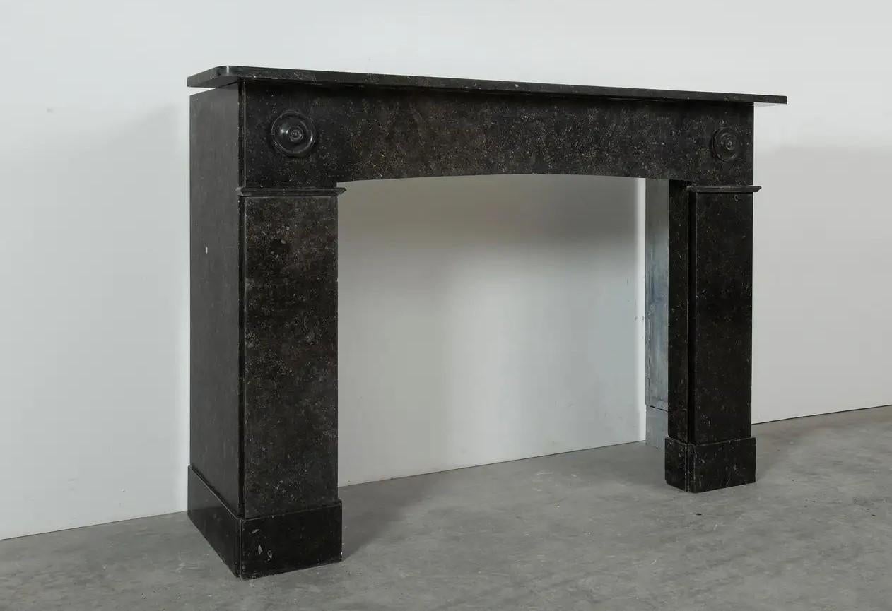 Marble Set of Antique Fireplace Mantels in Belgian Blue Stone For Sale
