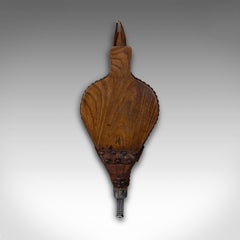 Set of Antique Fireside Bellows, English, Elm, Leather, Fireplace, Victorian