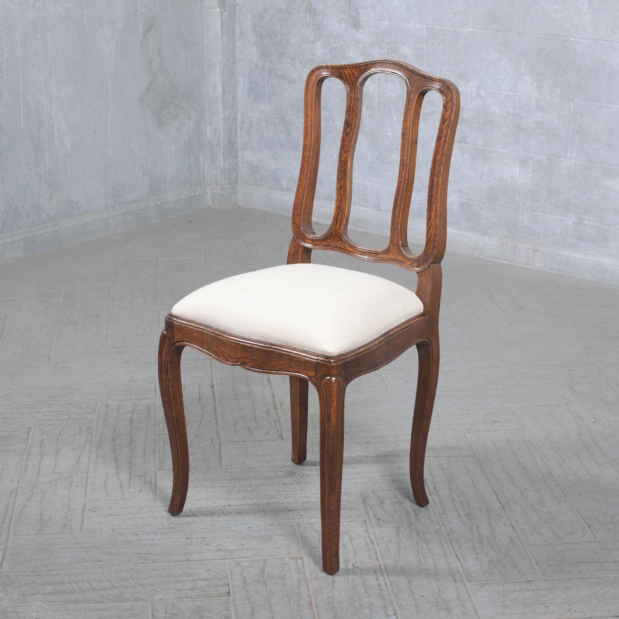 Ensemble français ancien de six chaises de salle à manger : Elegance Timeless restaurée en vente 2