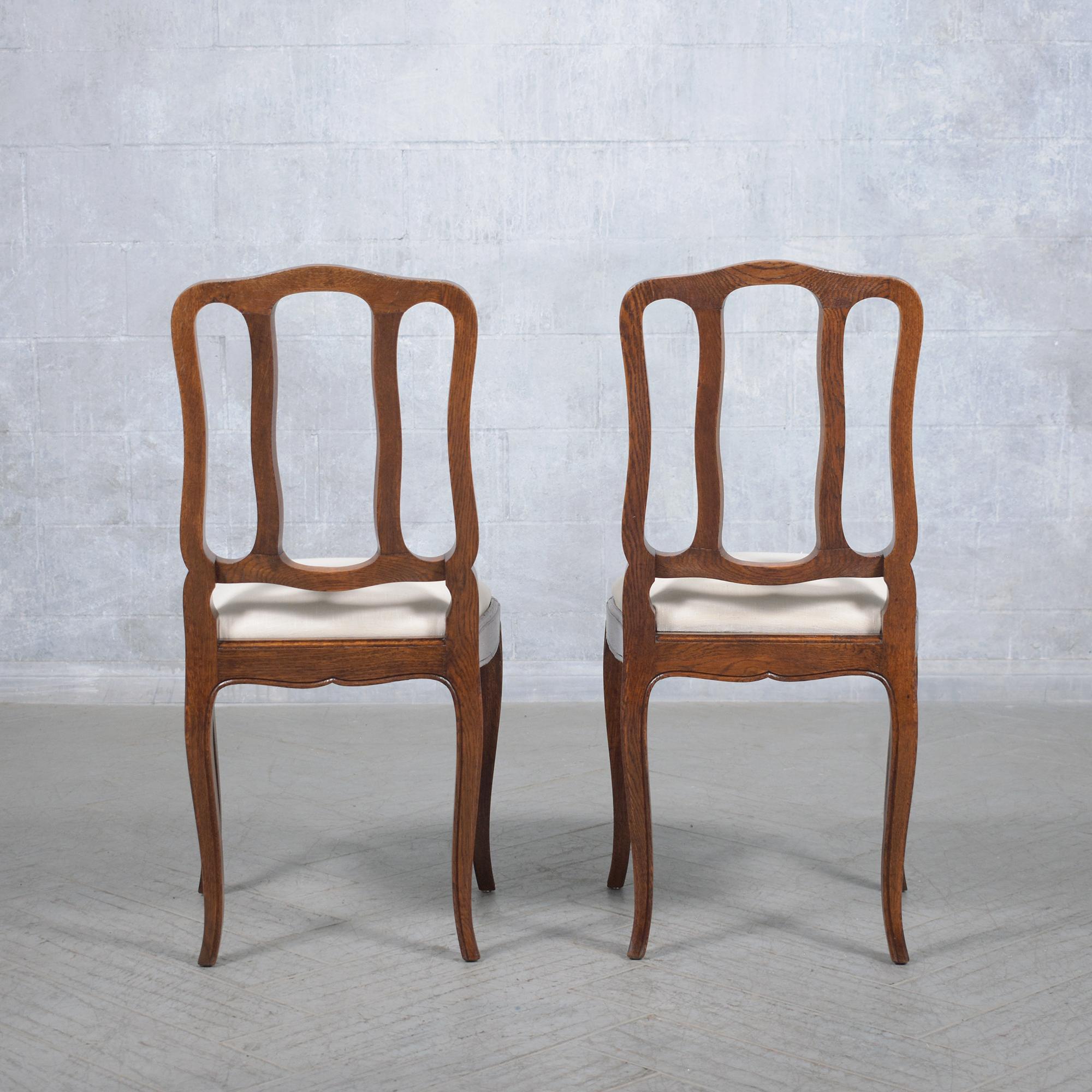 Ensemble français ancien de six chaises de salle à manger : Elegance Timeless restaurée en vente 4