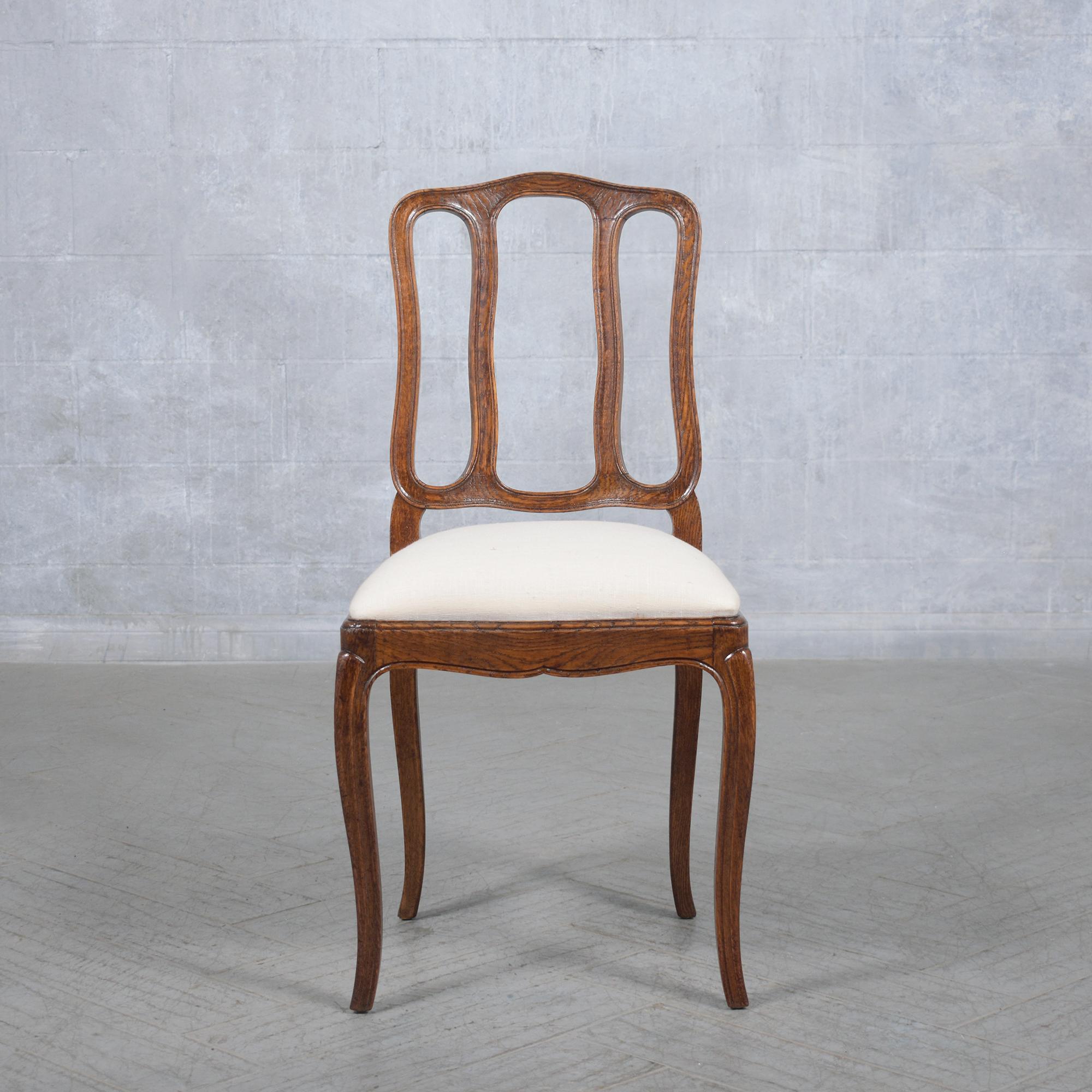Early 20th Century Antique French Set of Six Dining Chairs: Timeless Elegance Restored For Sale